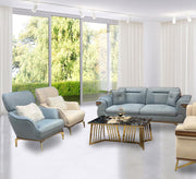 White * sky blue living room - Vitrine Furniture - Salon Sets