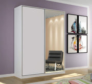 White sliding wardrobe with mirror door - Vitrine Furniture - Furniture