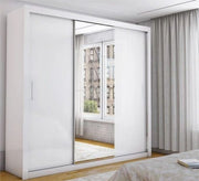 White sliding wardrobe with mirror - Vitrine Furniture - Furniture