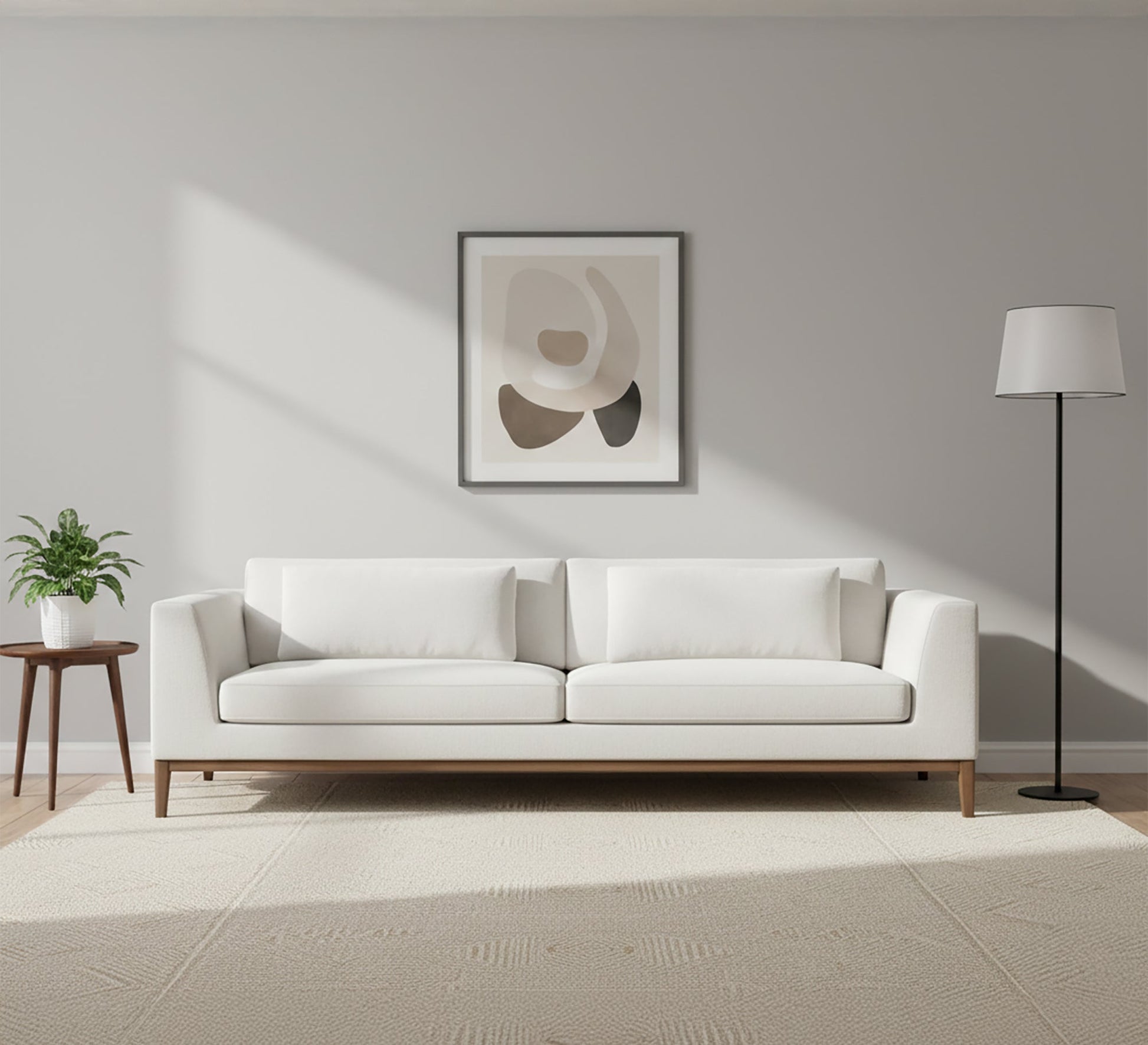 White sofa with movable back cushions - Vitrine Furniture - Living room Sofas