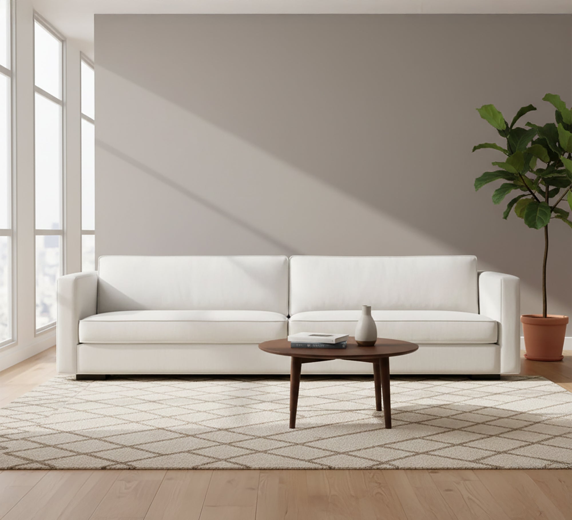 White sofa with thin armrests - Vitrine Furniture - Living room Sofas