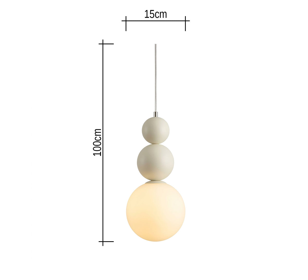 White Stacked Beads Opal Globe Pendant - Vitrine Furniture - Ceiling lights