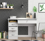 White study desk with storage drawers and a comfortable design - Vitrine Furniture - Furniture