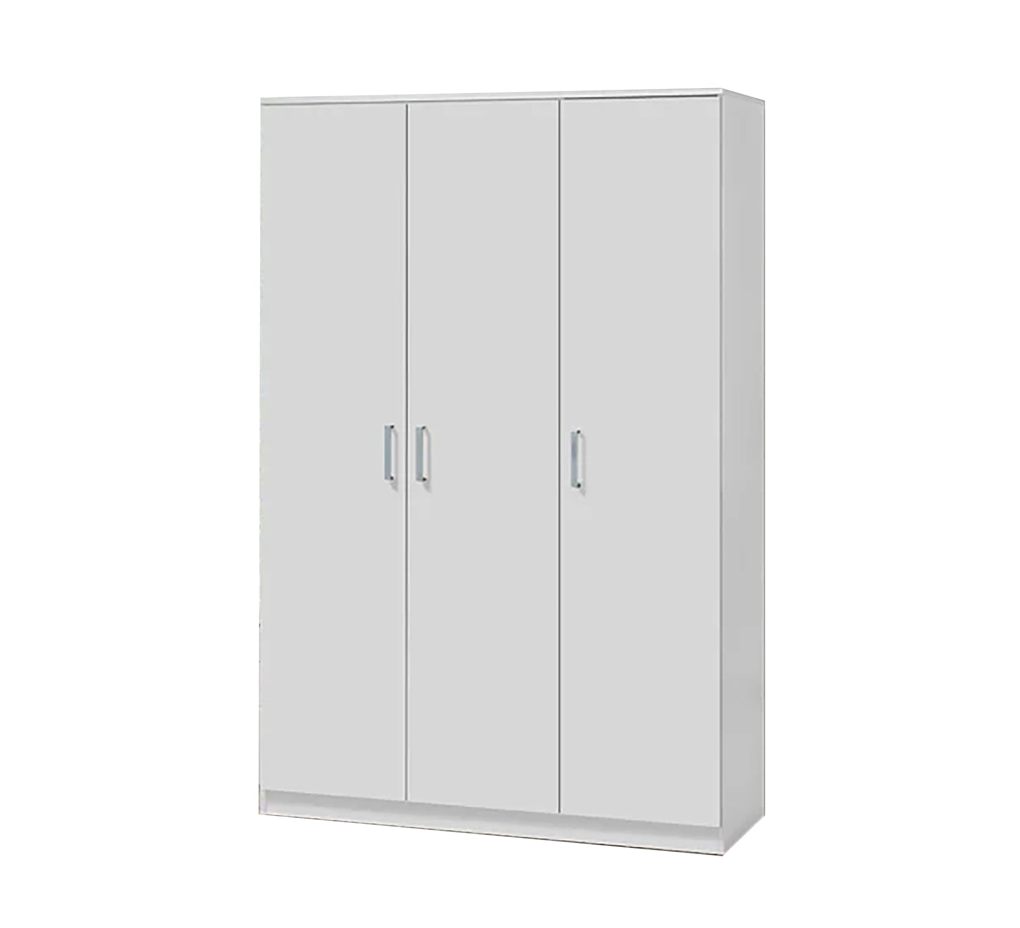 White Three - Doors Wardrobe, Sleek & Spacious - Vitrine Furniture - Furniture