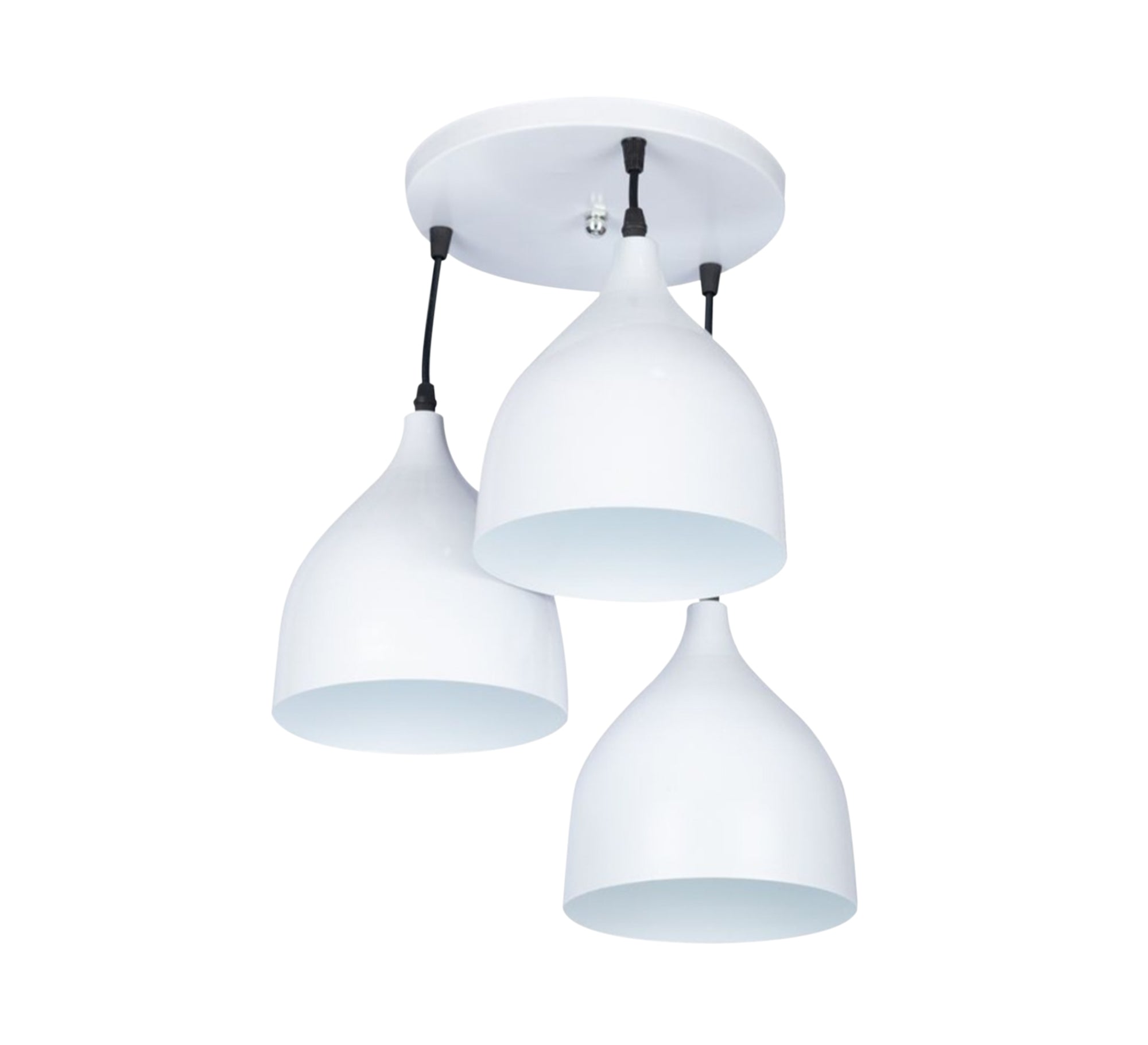 White Triple Chandelier - Vitrine Furniture - Lighting