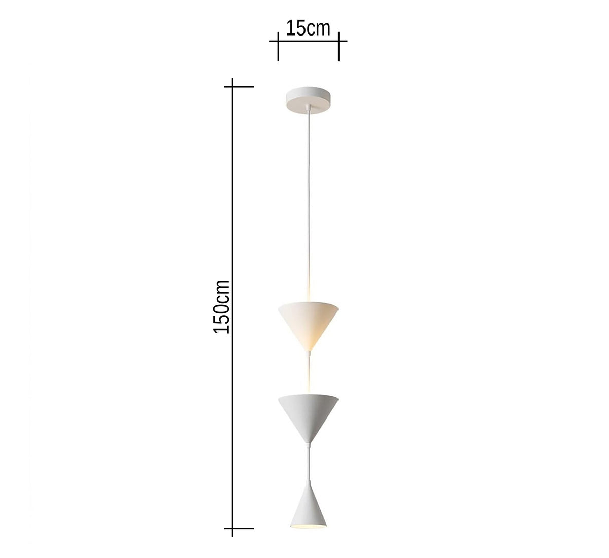 White Triple Cone Modern Pendant Light - Vitrine Furniture - Ceiling lights
