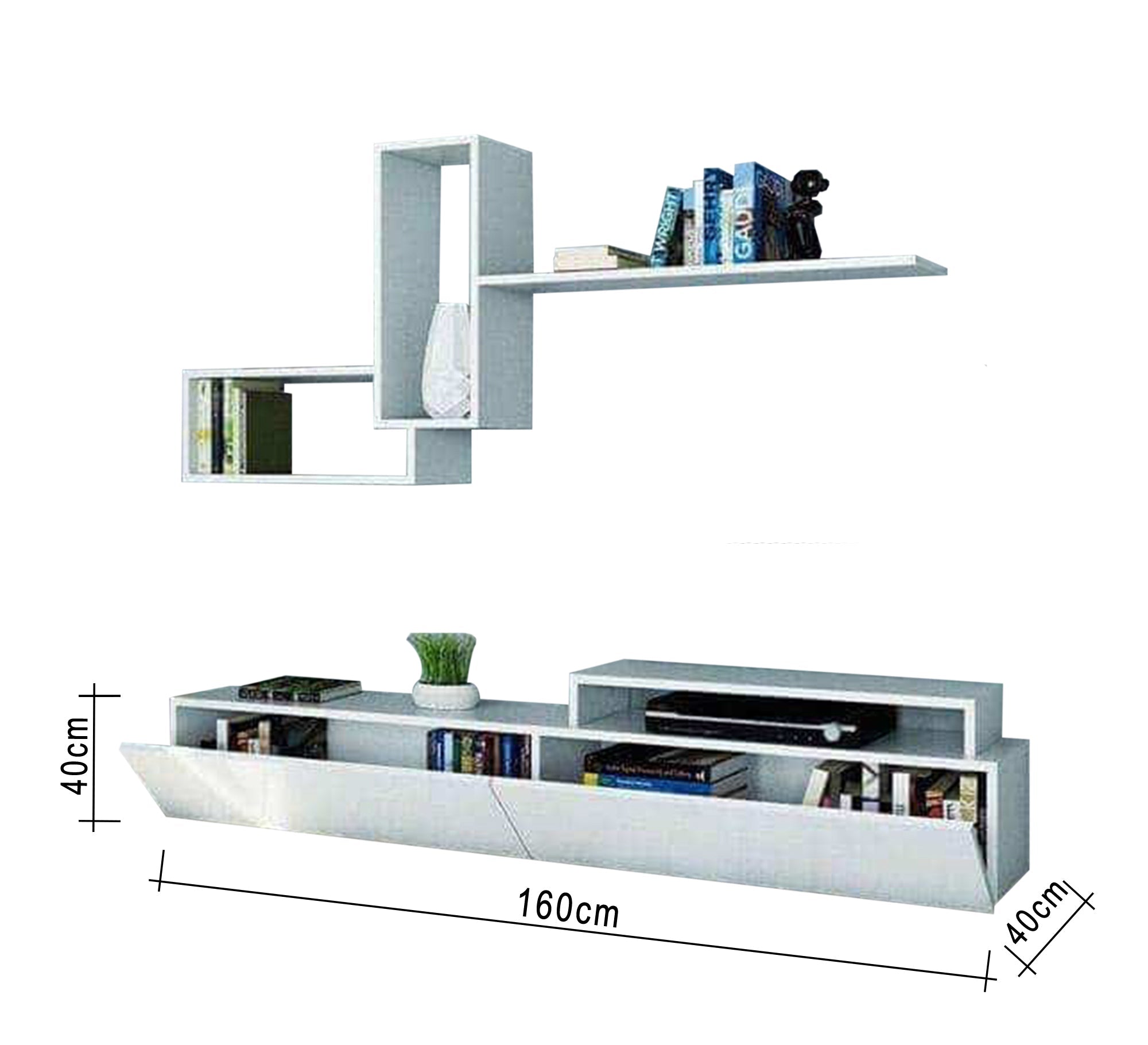 White TV table - Vitrine Furniture - Furniture