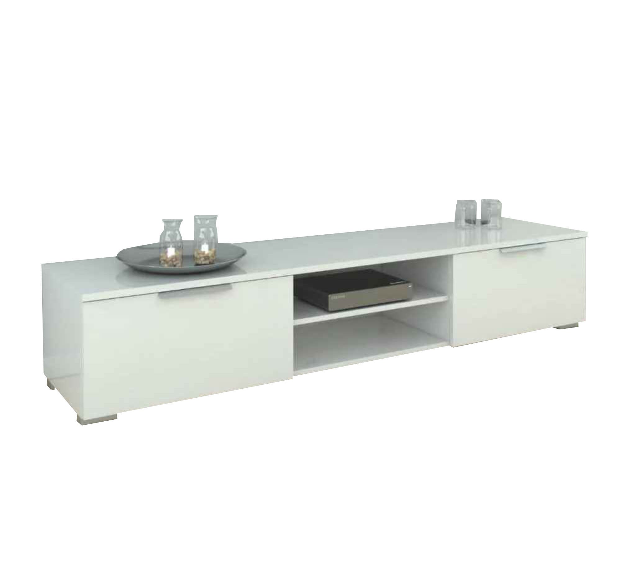 White TV table with simple design - Vitrine Furniture - Furniture