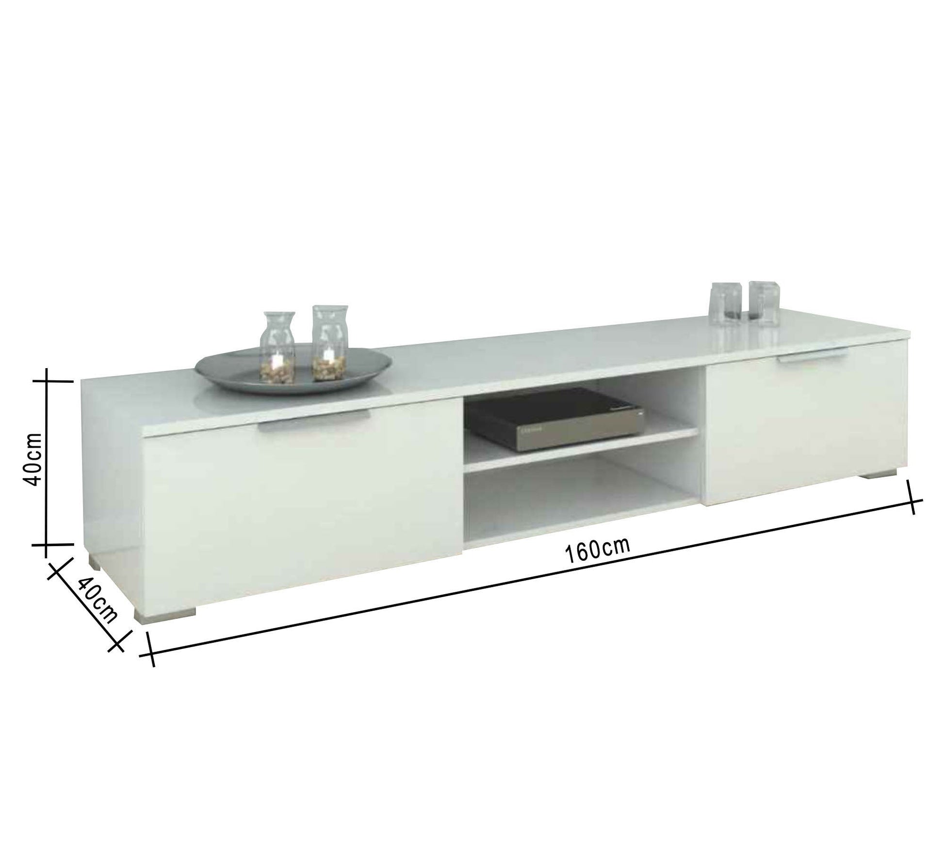 White TV table with simple design - Vitrine Furniture - Furniture