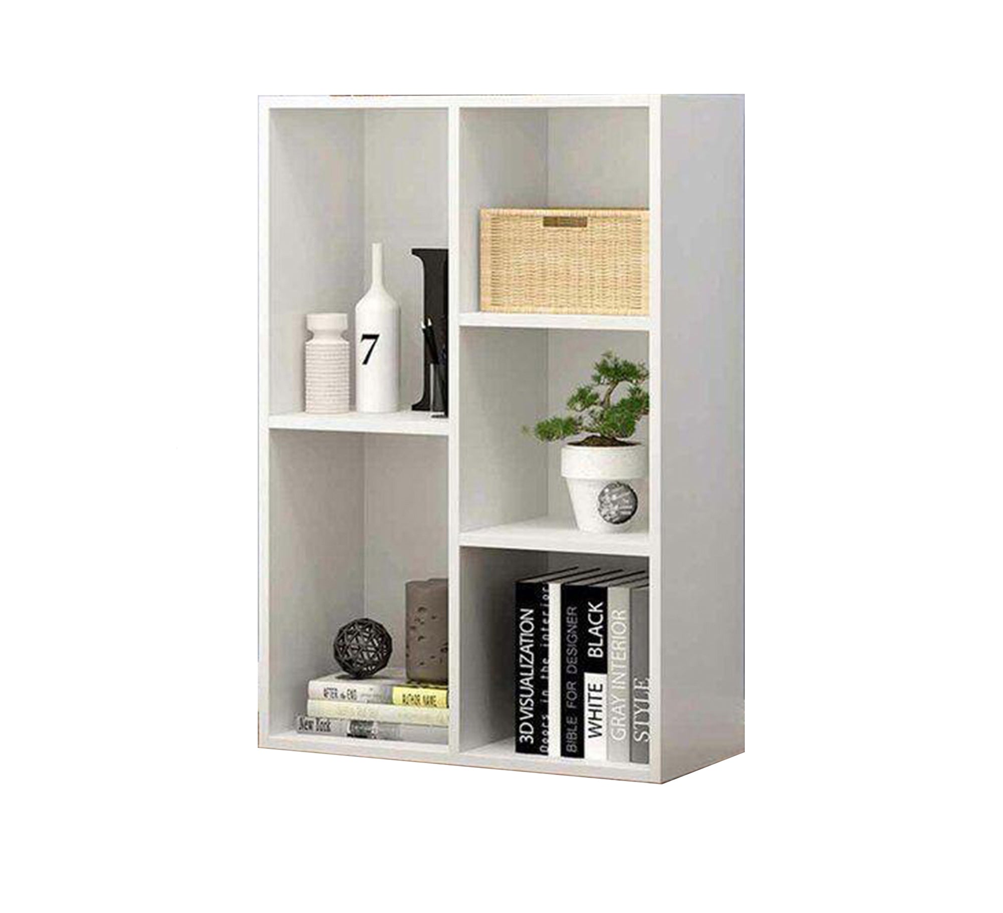 White vertical bookcase - Vitrine Furniture - Furniture