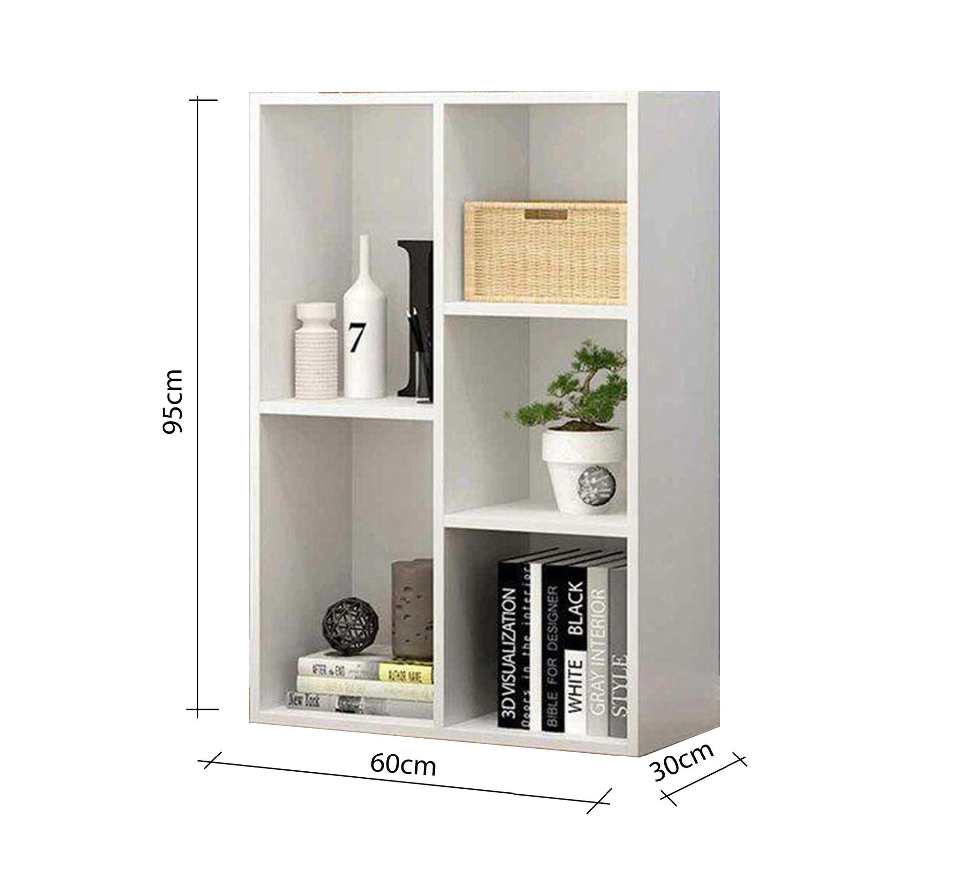 White vertical bookcase - Vitrine Furniture - Furniture