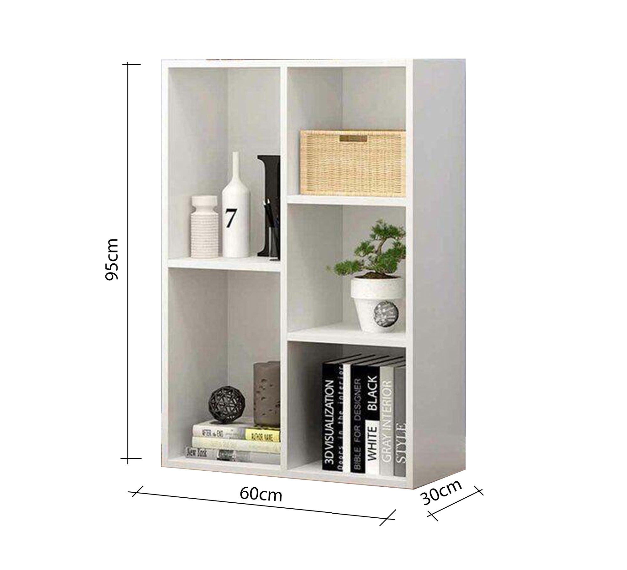 White vertical bookcase - Vitrine Furniture - Furniture