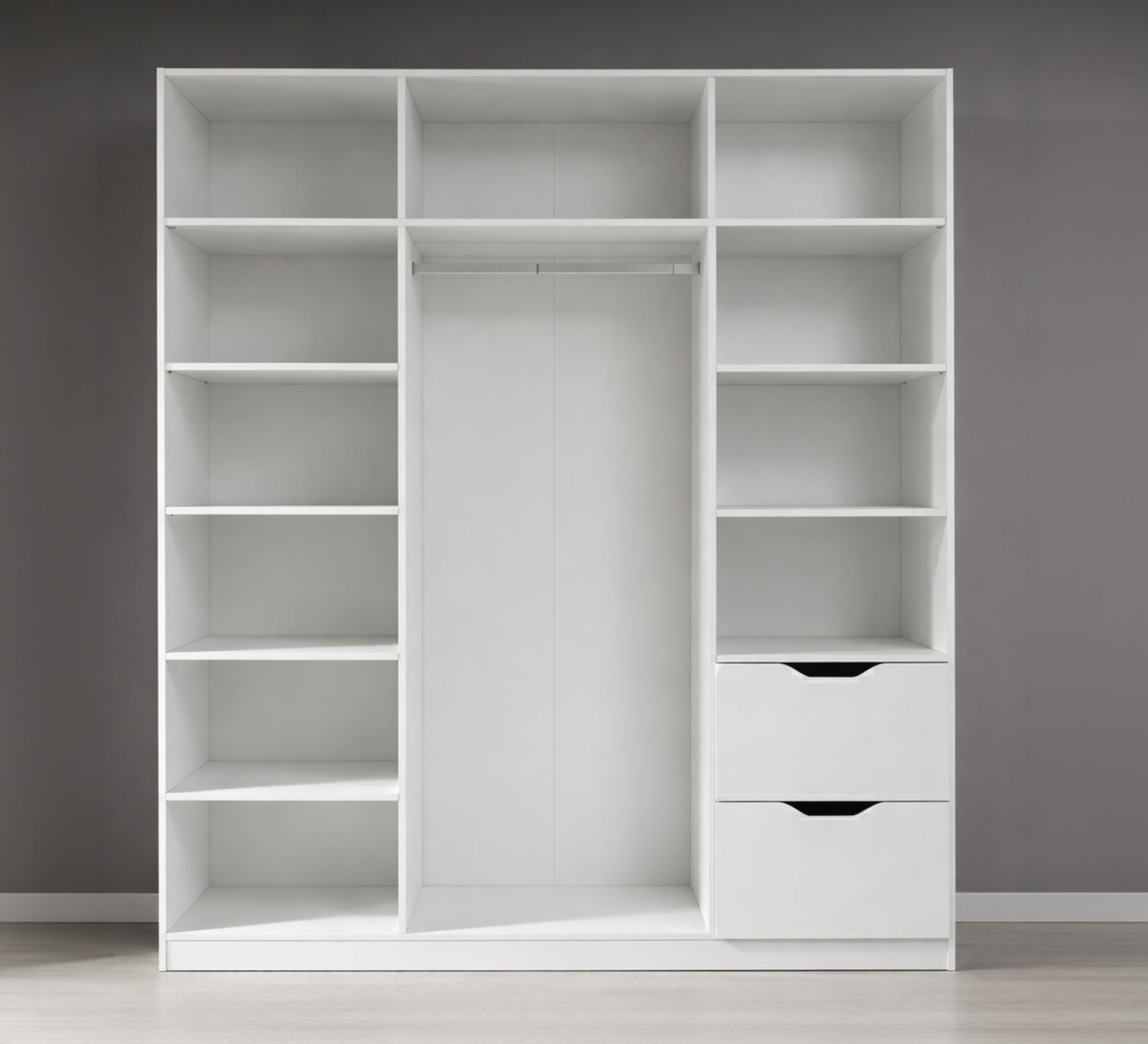 White Wardrobe, Sleek & Spacious - Vitrine Furniture - Wardrobes