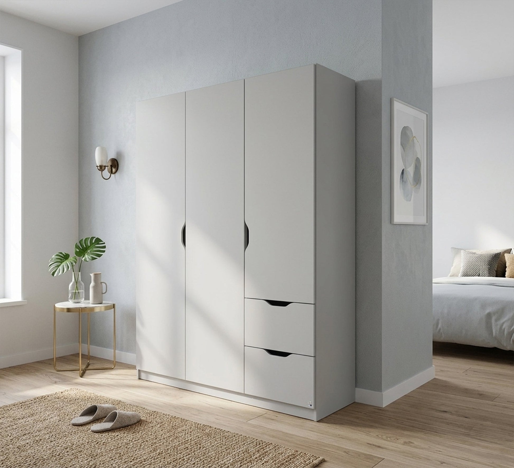 White Wardrobe, Sleek & Spacious - Vitrine Furniture - Wardrobes