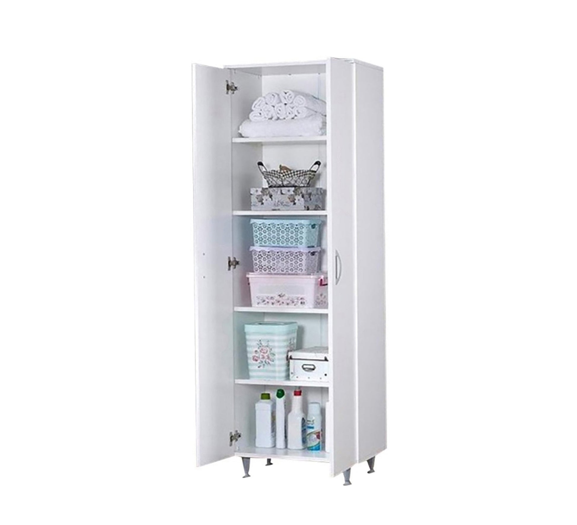 White Wardrobe with 2 hinged shutters - Vitrine Furniture - Furniture