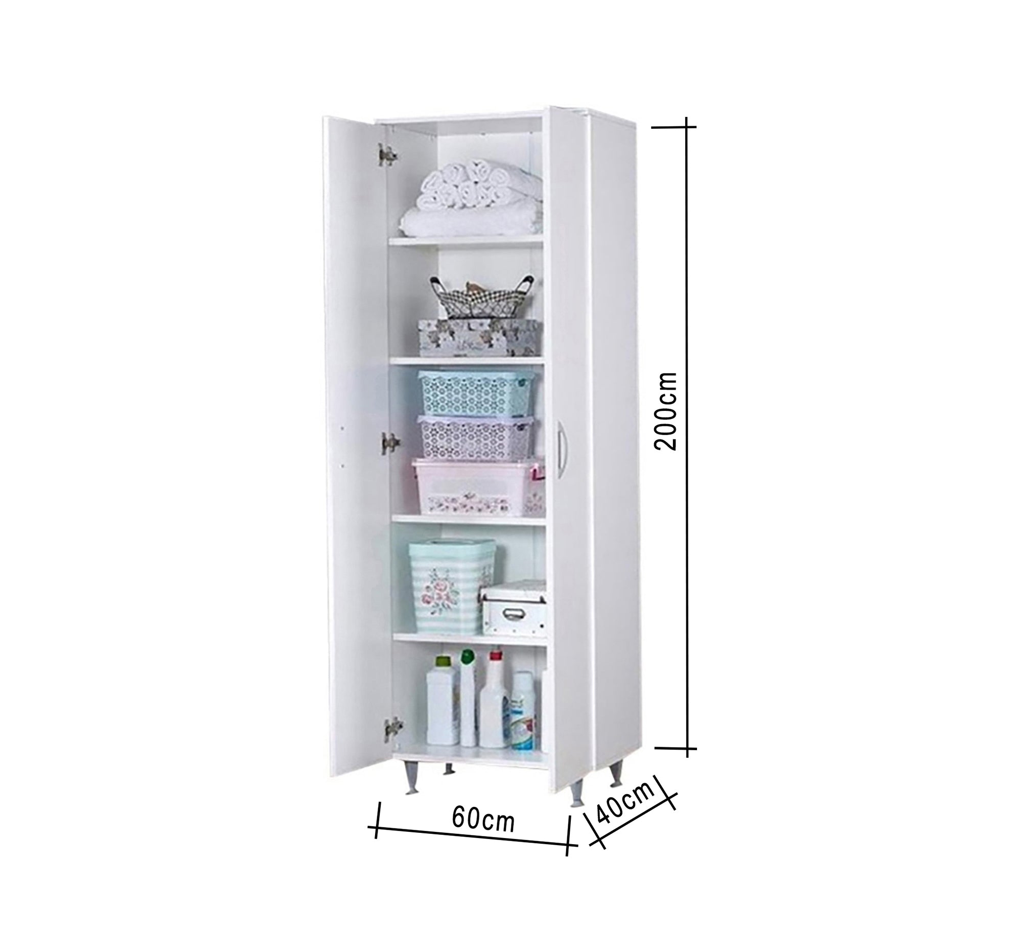 White Wardrobe with 2 hinged shutters - Vitrine Furniture - Furniture