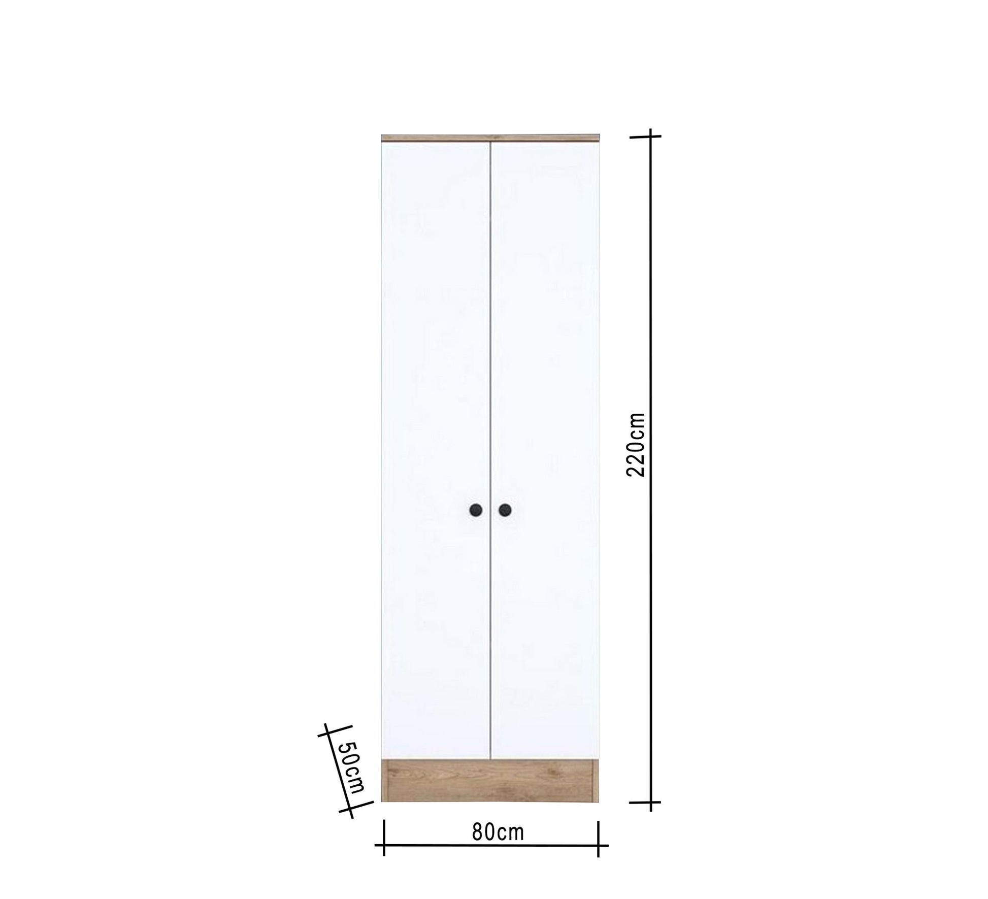 White Wardrobe with Beige Wooden Base - Vitrine Furniture - Furniture
