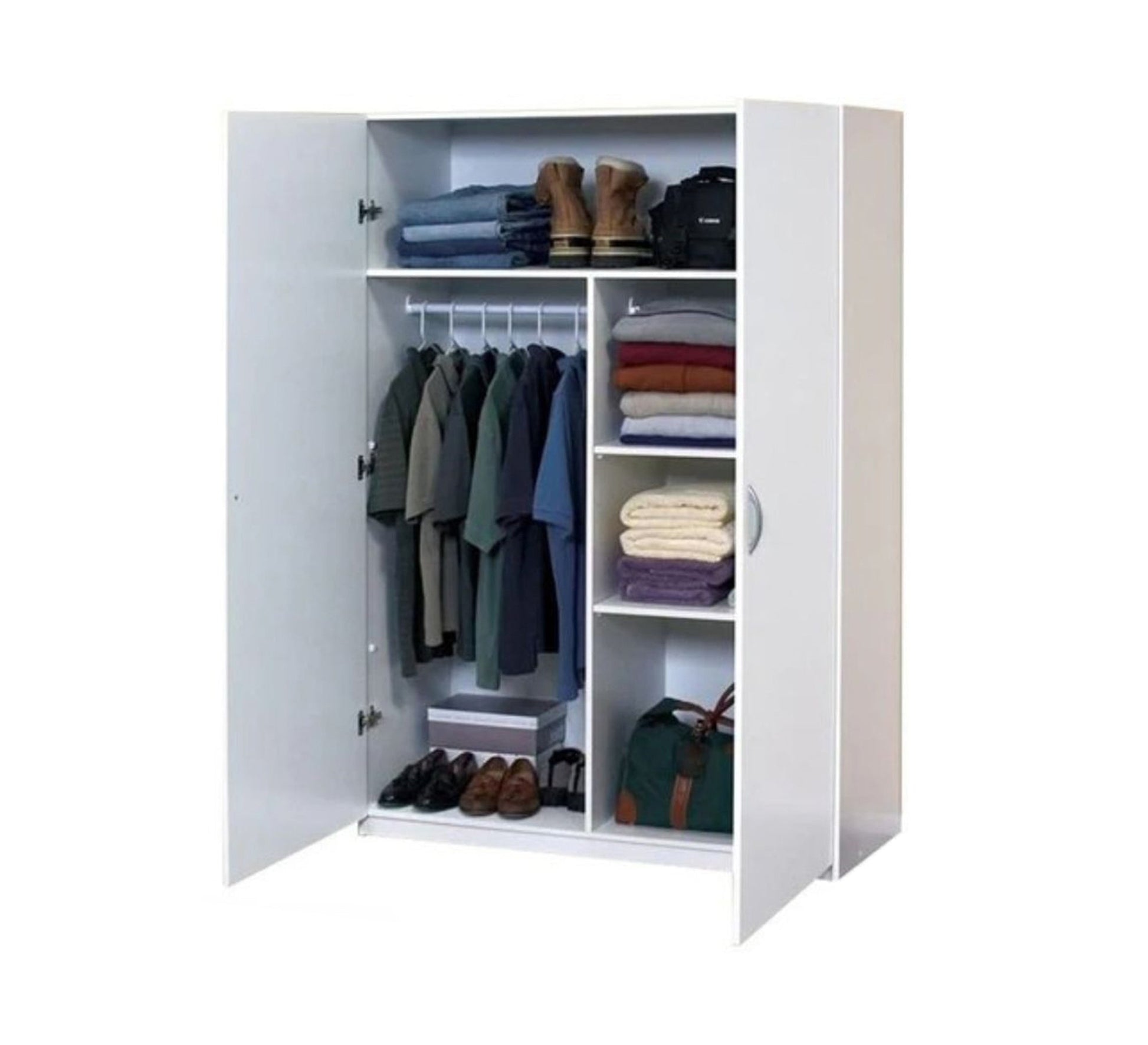 White wardrobe with hanging unit and shelves - Vitrine Furniture - Furniture