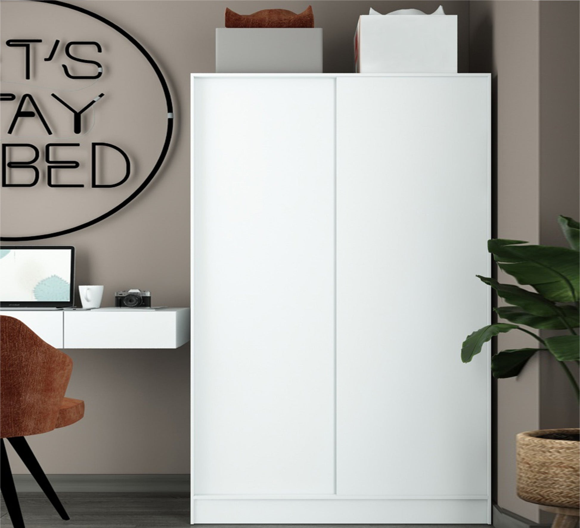 White wardrobe with hinged doors - Vitrine Furniture - Furniture