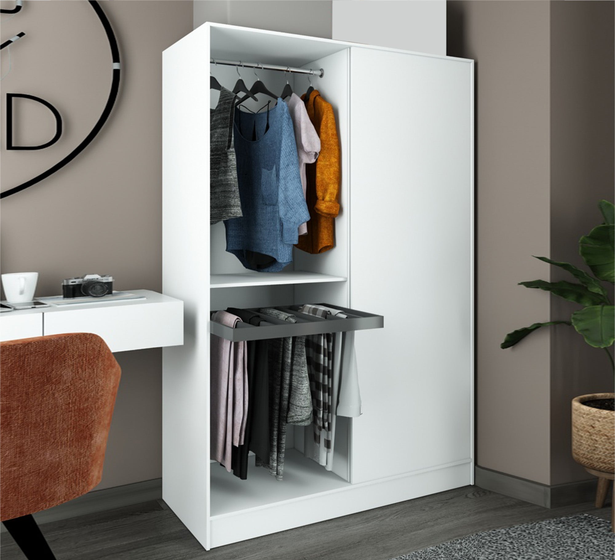 White wardrobe with hinged doors - Vitrine Furniture - Furniture