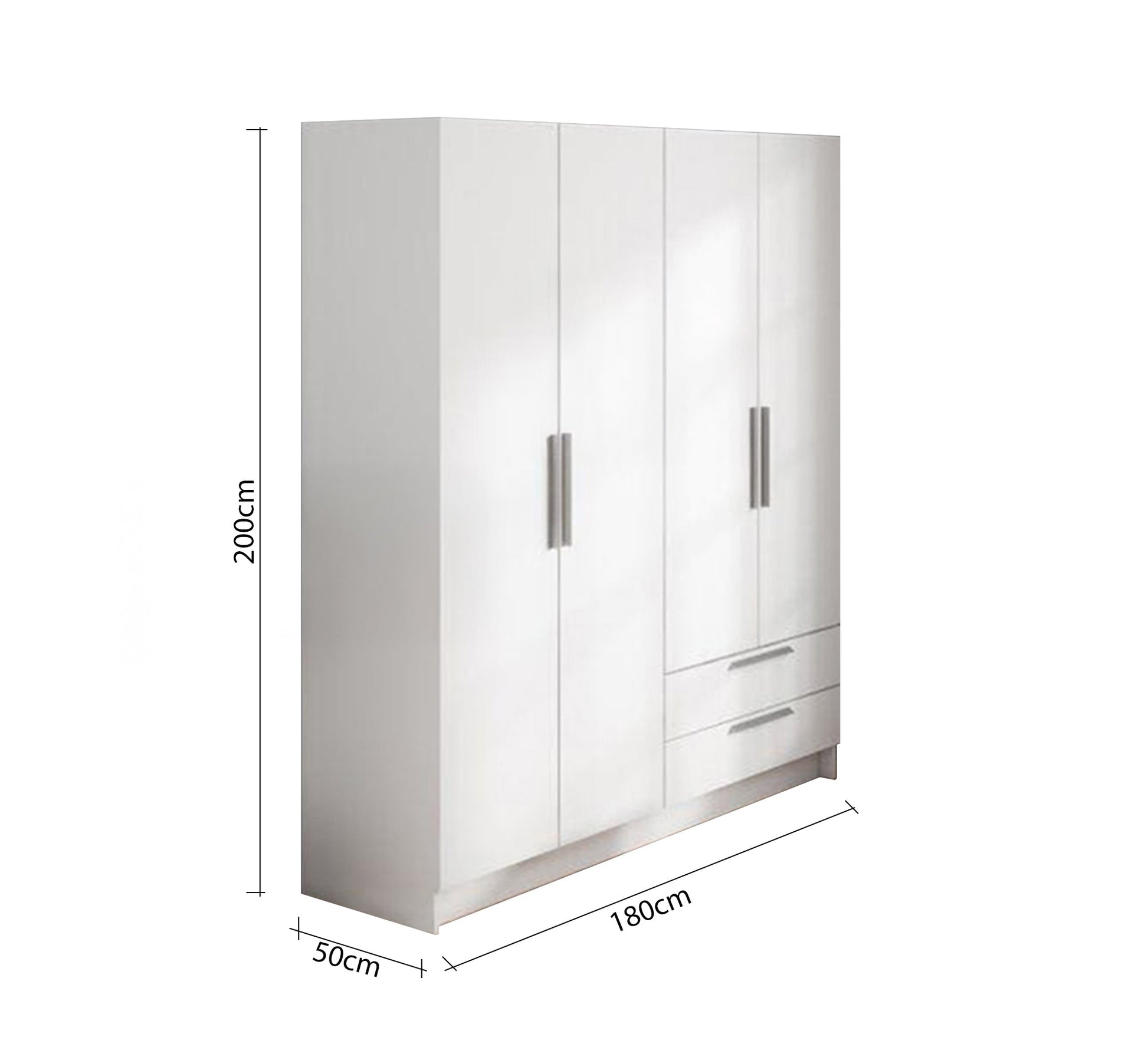 White wardrobe with modern doors and handles - Vitrine Furniture - Furniture