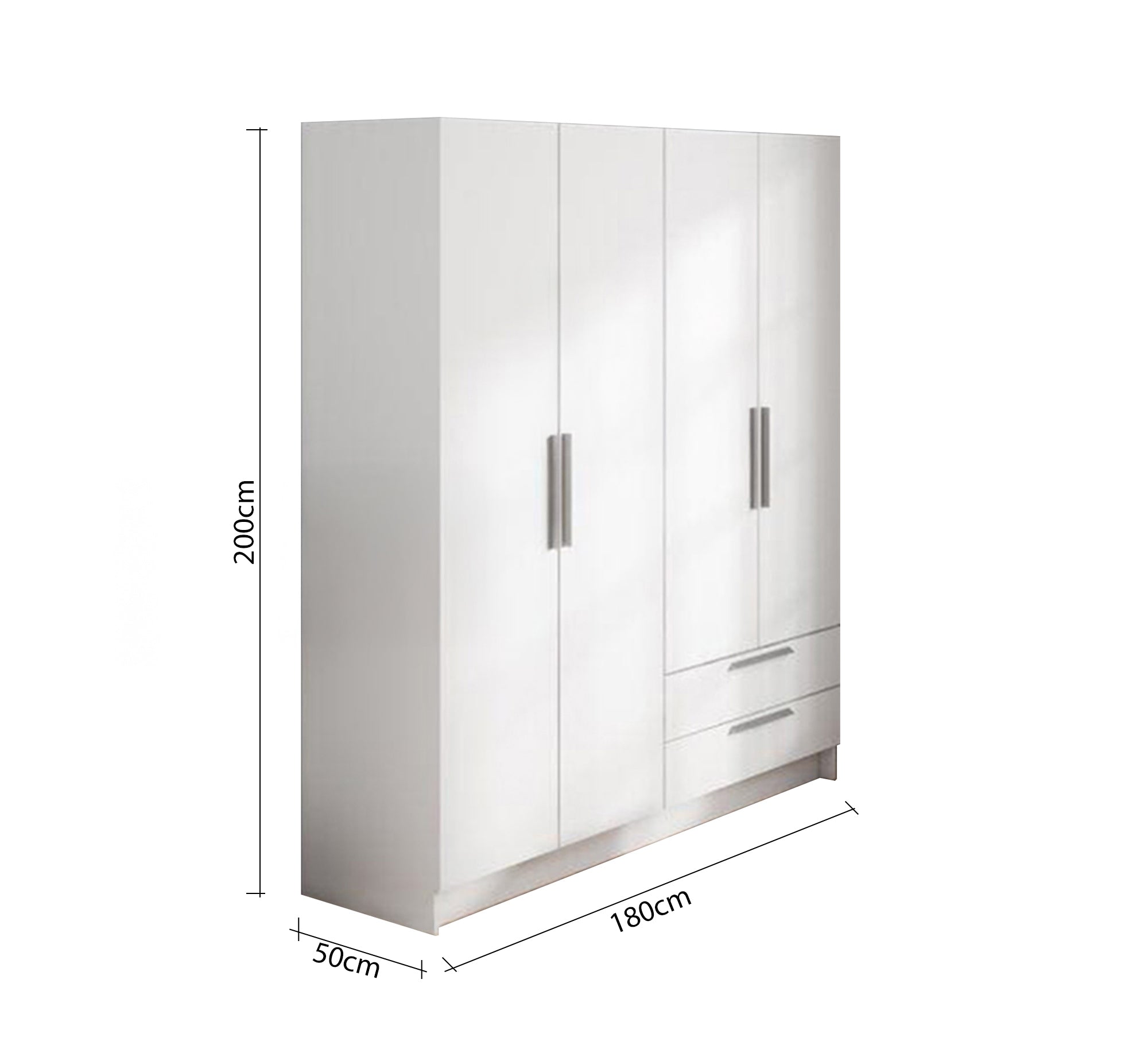 White wardrobe with modern doors and handles - Vitrine Furniture - Furniture