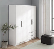 White wardrobe with modern doors and handles - Vitrine Furniture - Furniture