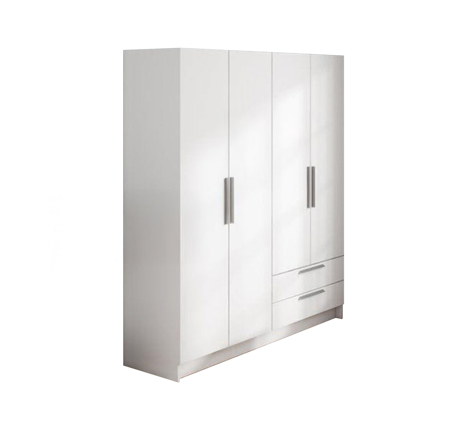 White wardrobe with modern doors and handles - Vitrine Furniture - Furniture