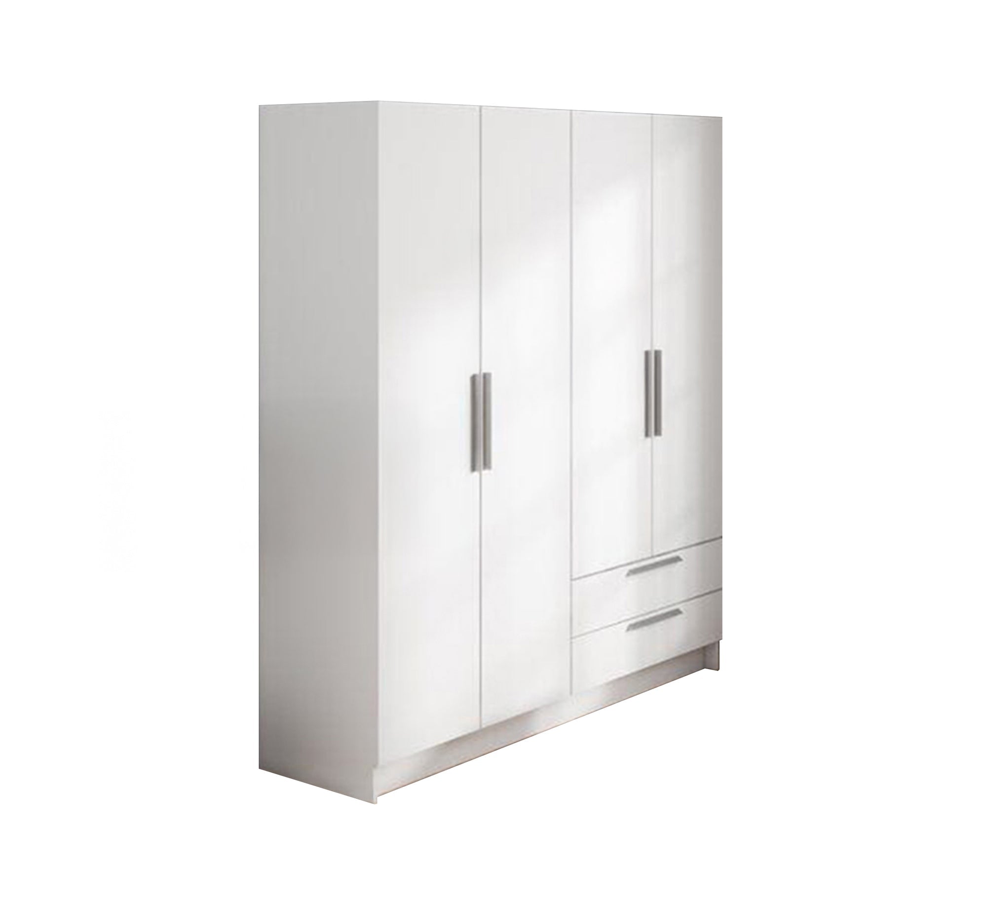 White wardrobe with modern doors and handles - Vitrine Furniture - Furniture