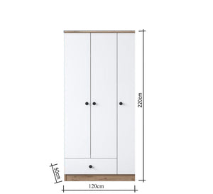 White Wardrobe with Sleek Design with External Storage - Vitrine Furniture - Furniture