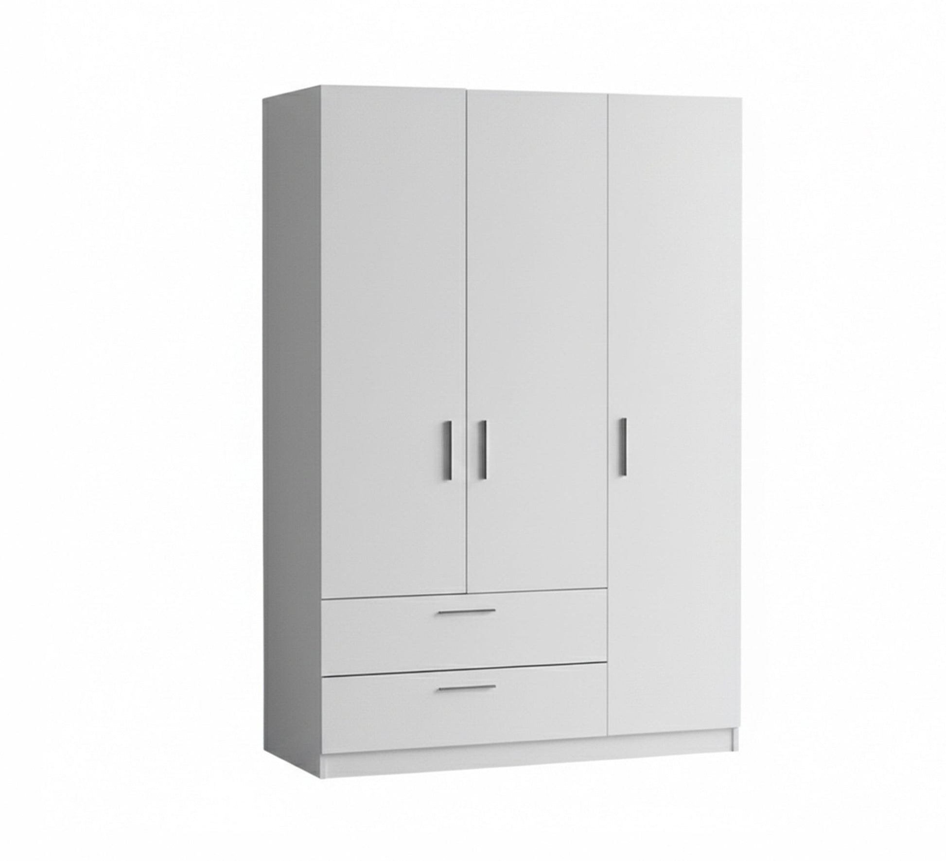 White wardrobe with three doors and two drawers - Vitrine Furniture - Wardrobes