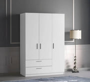 White wardrobe with three doors and two drawers - Vitrine Furniture - Wardrobes
