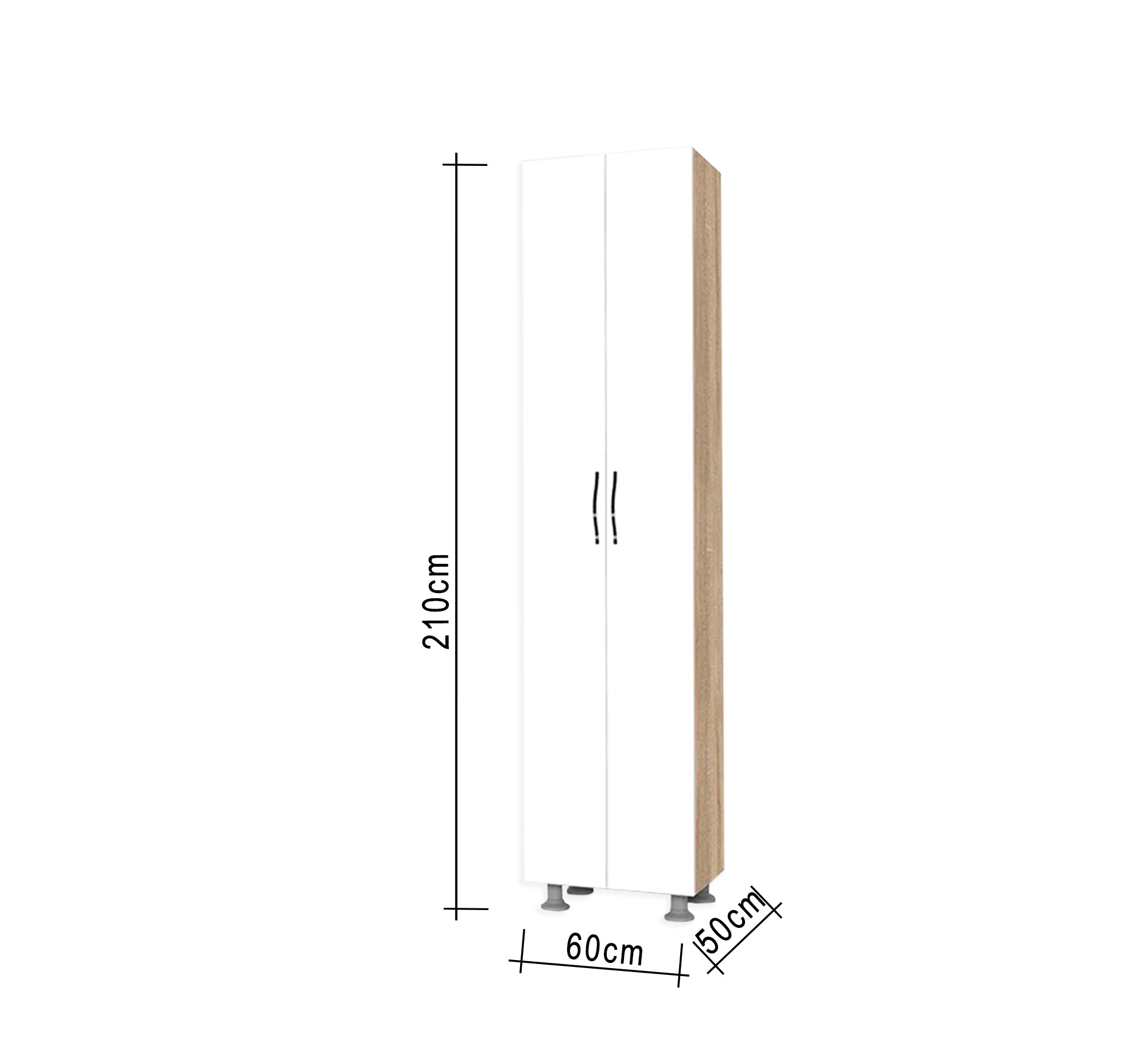 White wardrobe with two white doors - Vitrine Furniture - Furniture