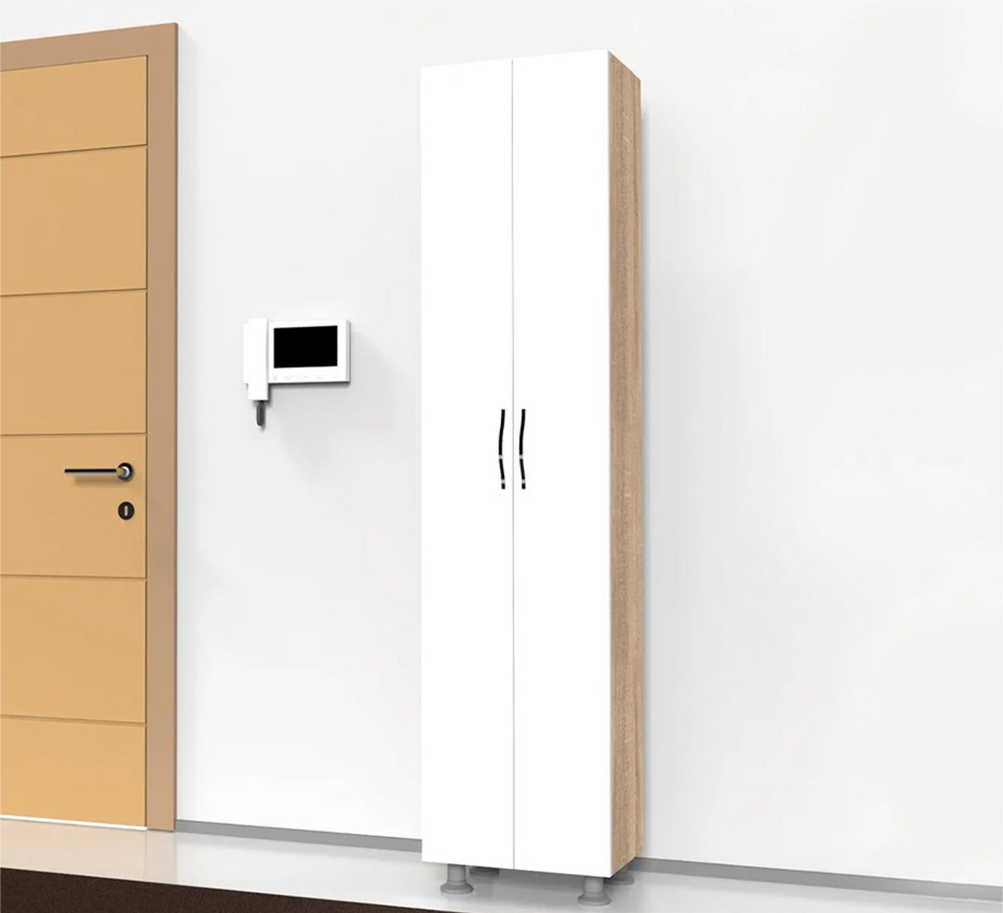 White wardrobe with two white doors - Vitrine Furniture - Furniture