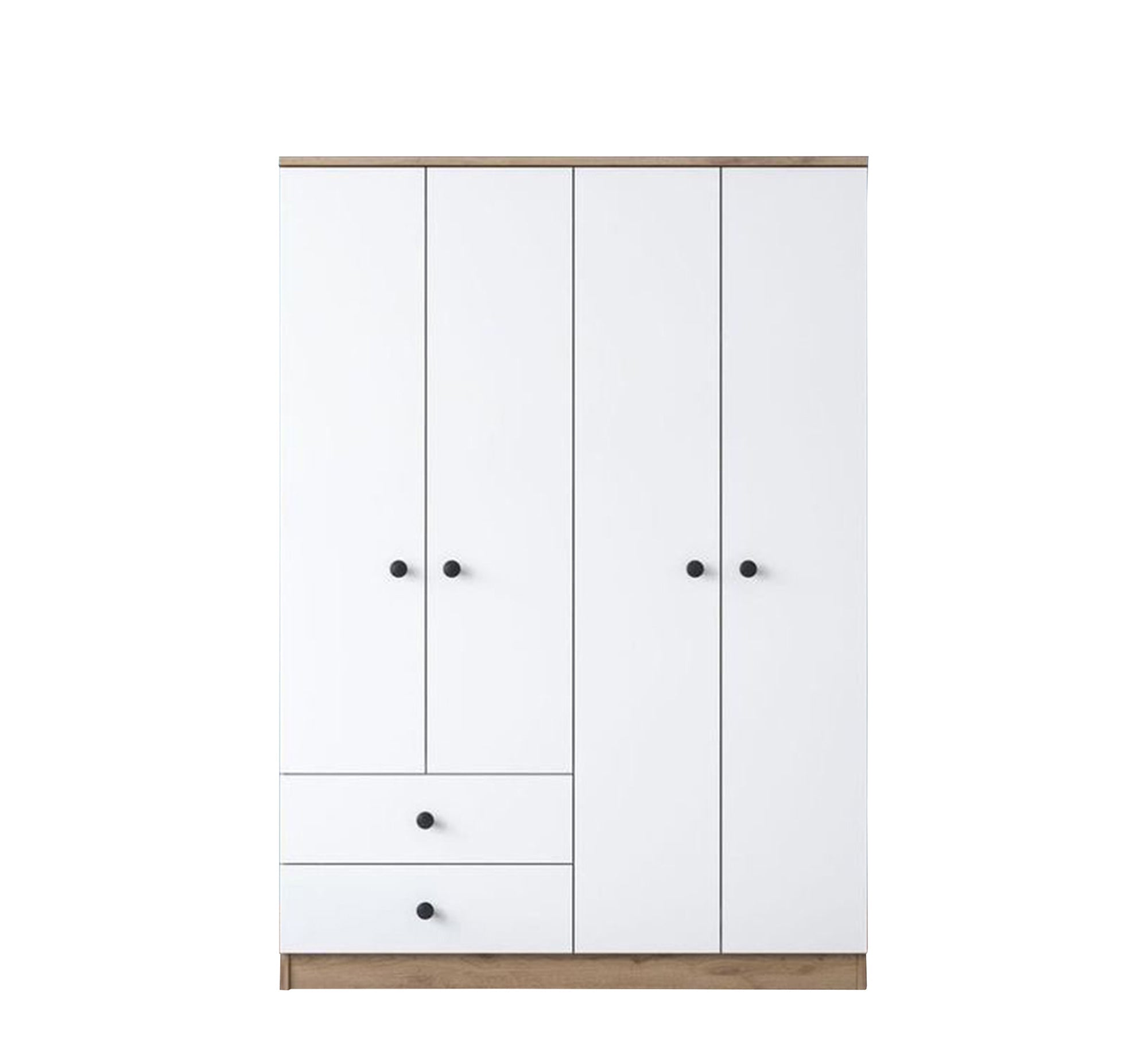 White wardrobe with wooden base - Vitrine Furniture - Furniture