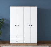 White wardrobe with wooden base - Vitrine Furniture - Furniture