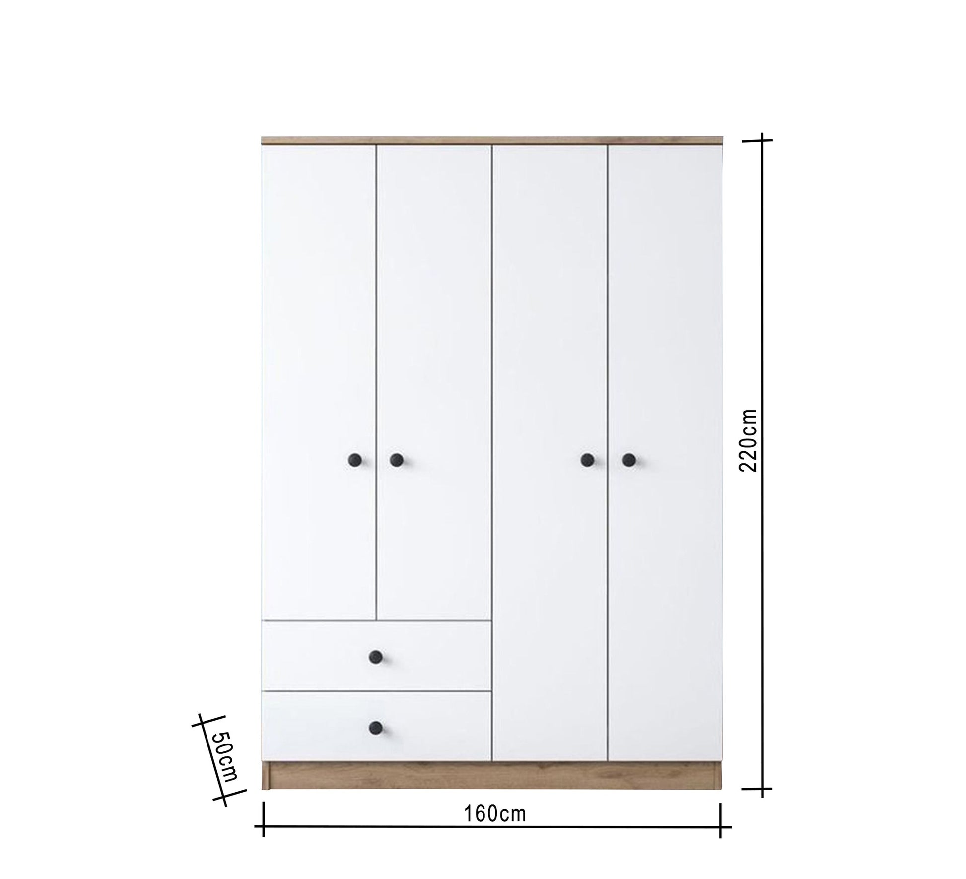 White wardrobe with wooden base - Vitrine Furniture - Furniture
