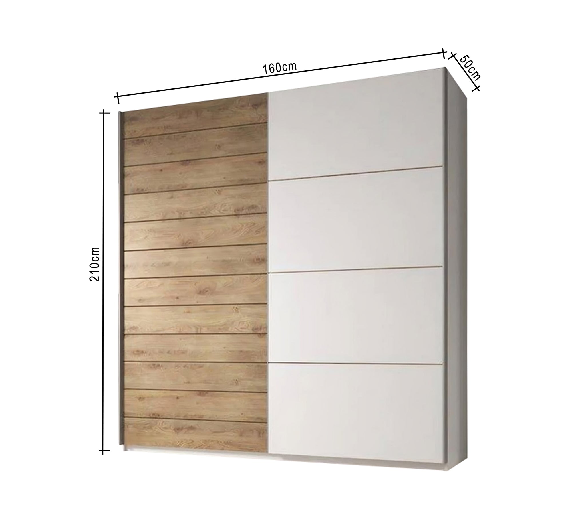 White wardrobe with wooden touches - Vitrine Furniture - Furniture