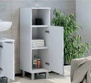 White Wooden Bathroom Storage Unit - Vitrine Furniture - Furniture