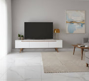 White wooden TV table for the living room - Vitrine Furniture - TV Table & Cabinet