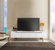 White wooden TV table for the living room - Vitrine Furniture - TV Table & Cabinet