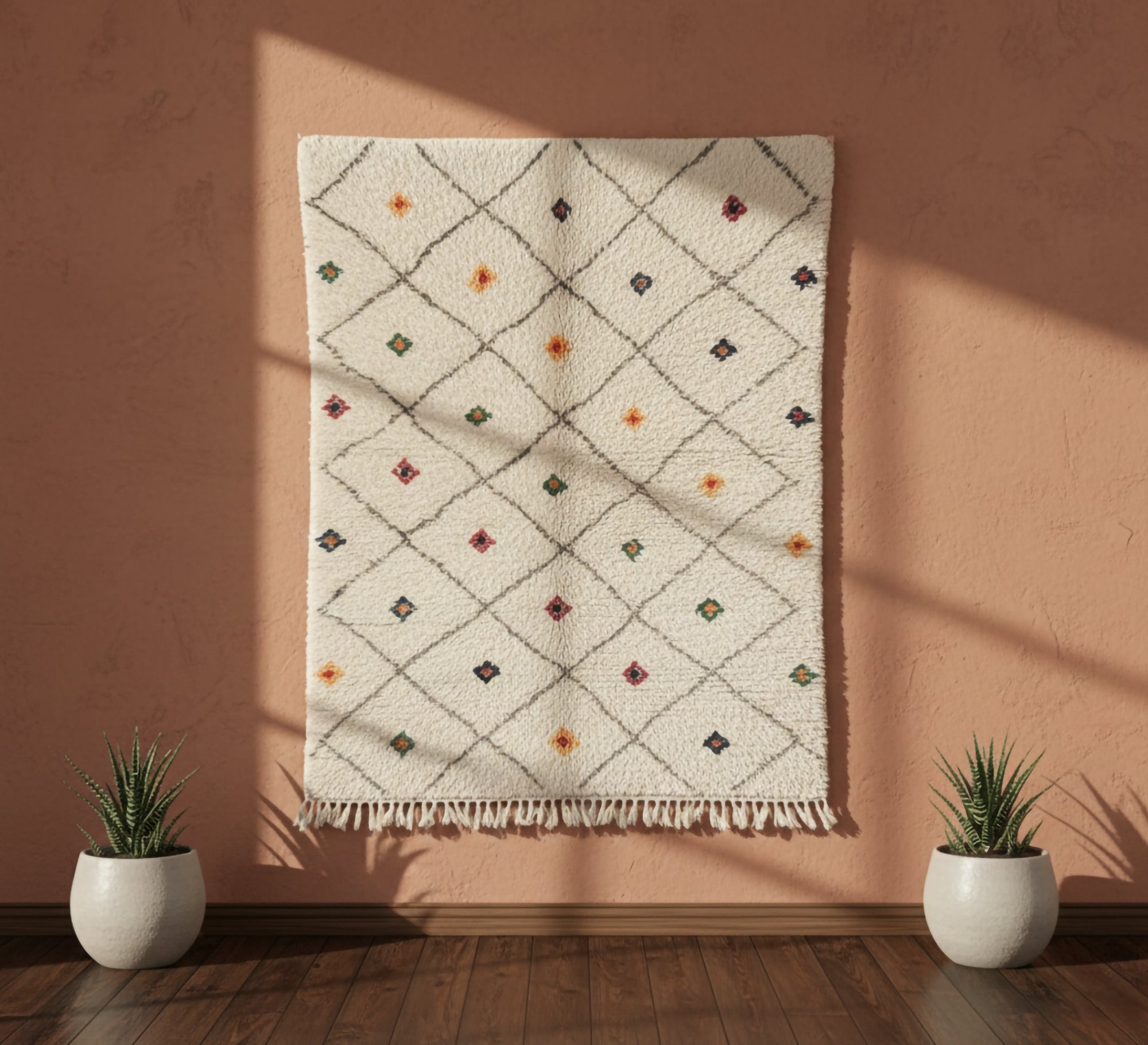 White wool diamond rug - Vitrine Furniture - Accessories