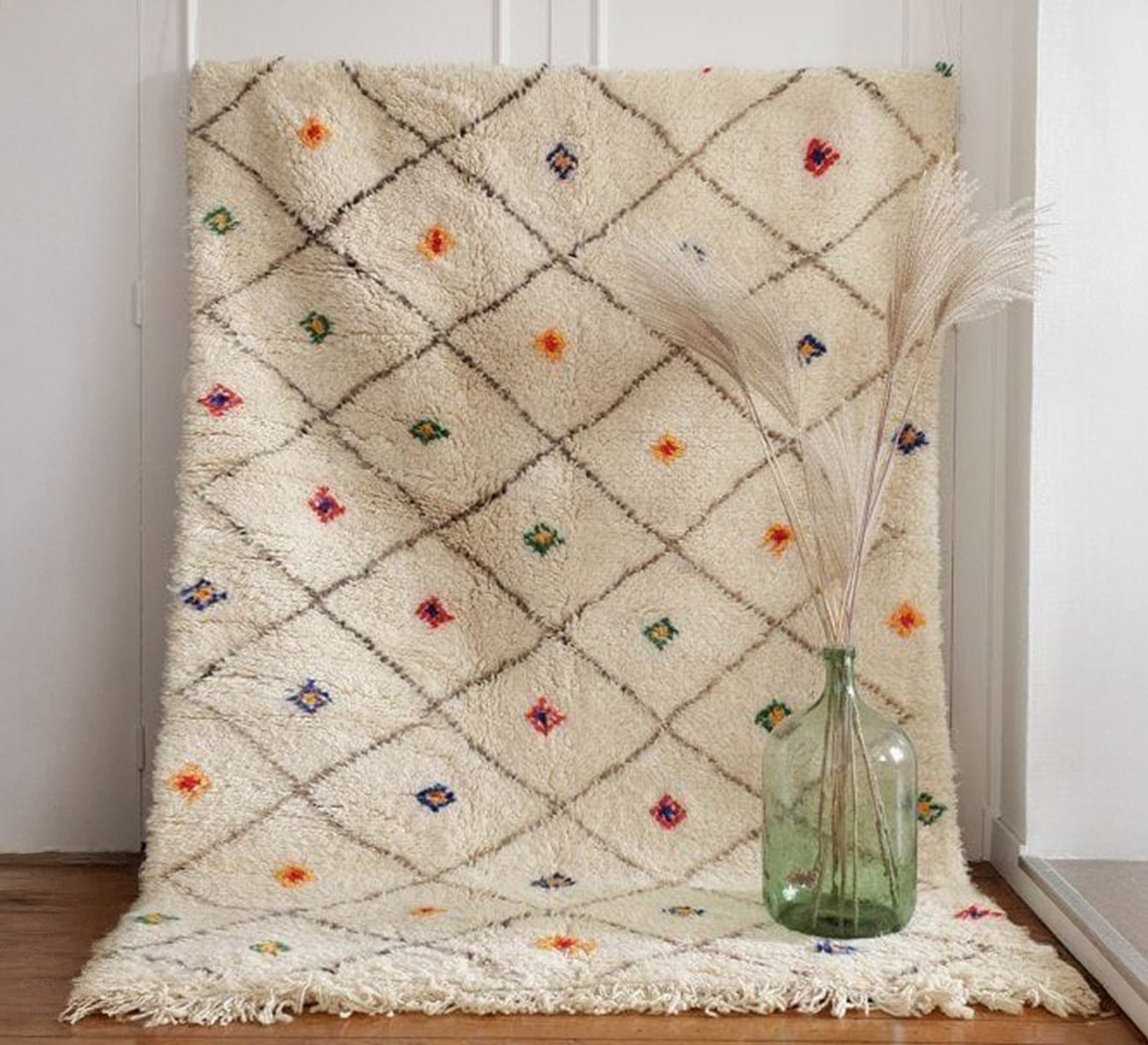 White wool diamond rug - Vitrine Furniture - Accessories