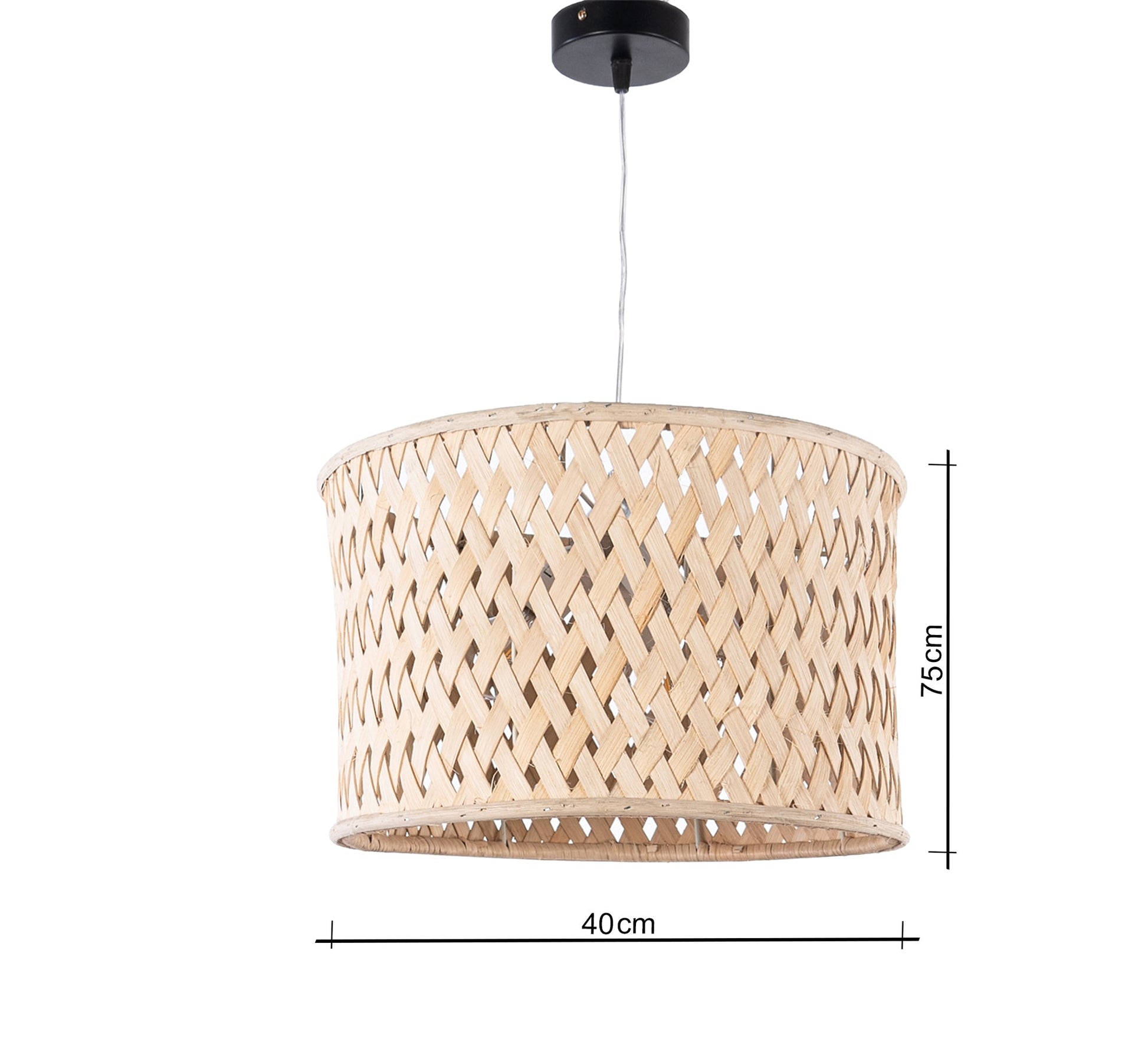 Wide braided bamboo pendant light - Vitrine Furniture - Lighting