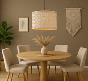 Wide braided bamboo pendant light - Vitrine Furniture - Lighting