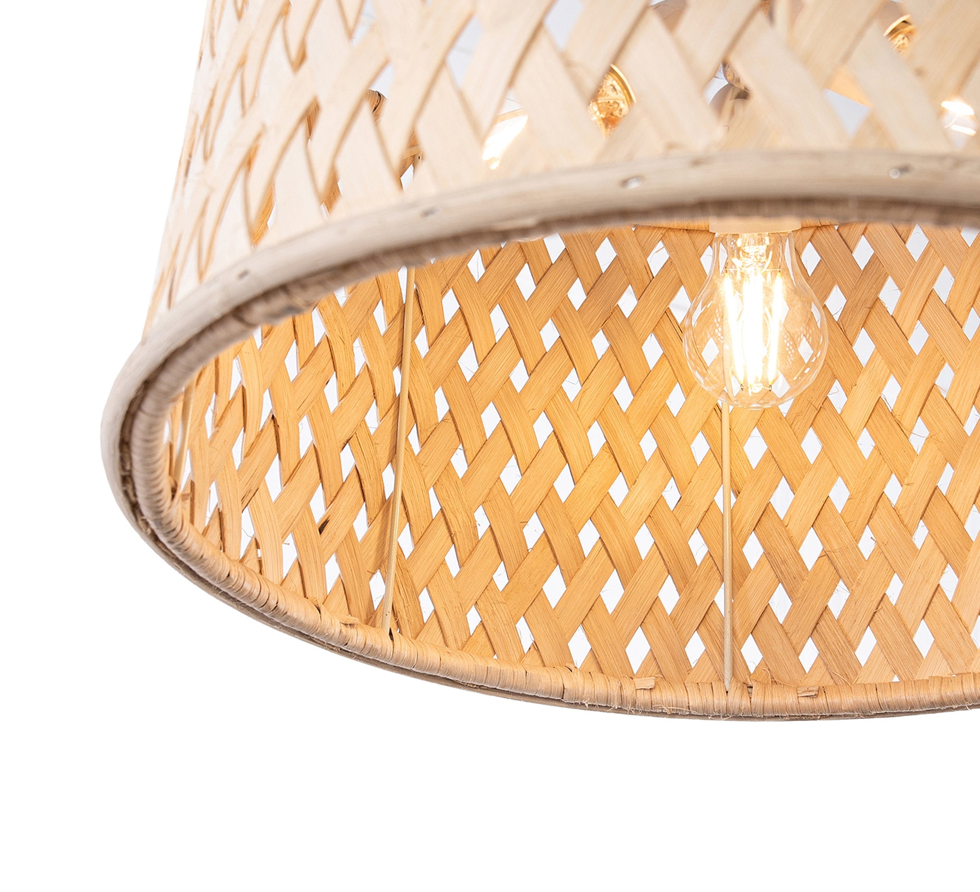 Wide braided bamboo pendant light - Vitrine Furniture - Lighting