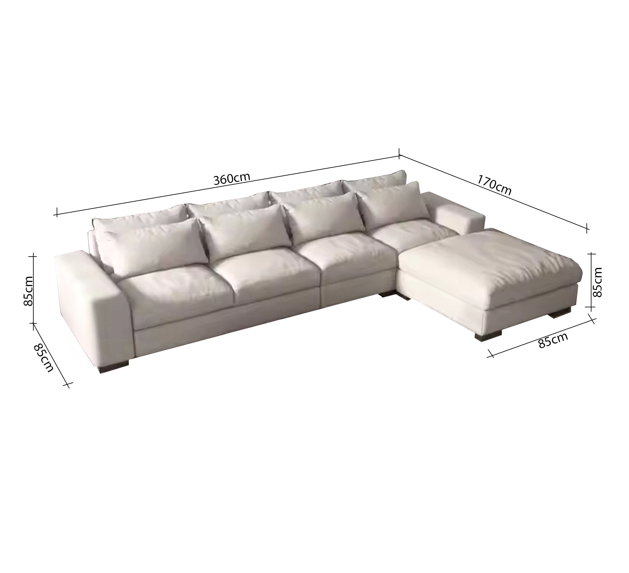 Wide corner sofa in white - Vitrine Furniture - Furniture
