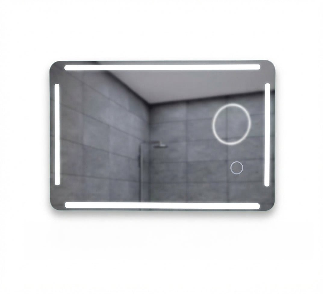 Wide LED Mirror with Illuminated Magnifying Lens - Vitrine Furniture - Mirrors