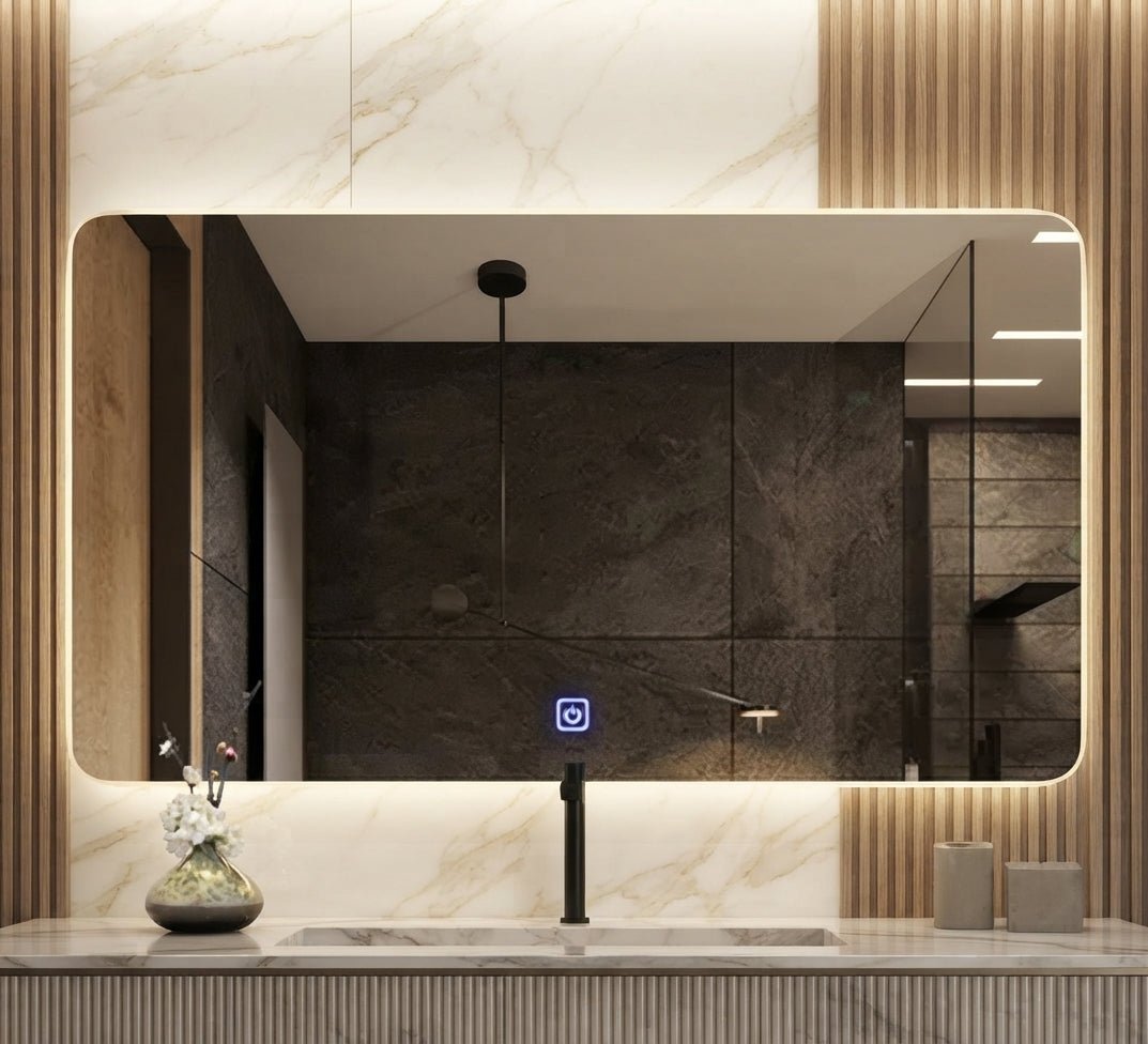 Wide mirror with backlight and touch control - Vitrine Furniture - Mirrors