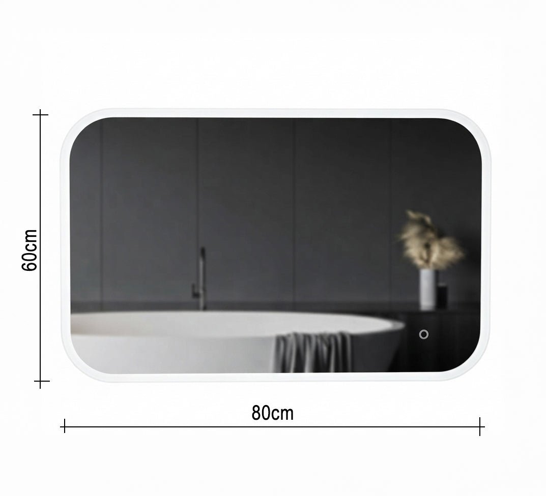 Wide mirror with illuminated edge and rounded corners - Vitrine Furniture - Mirrors